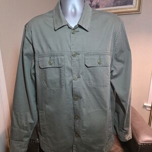 Abercrombie & Fitch Olive Military Jacket/Button Up Shirt.
